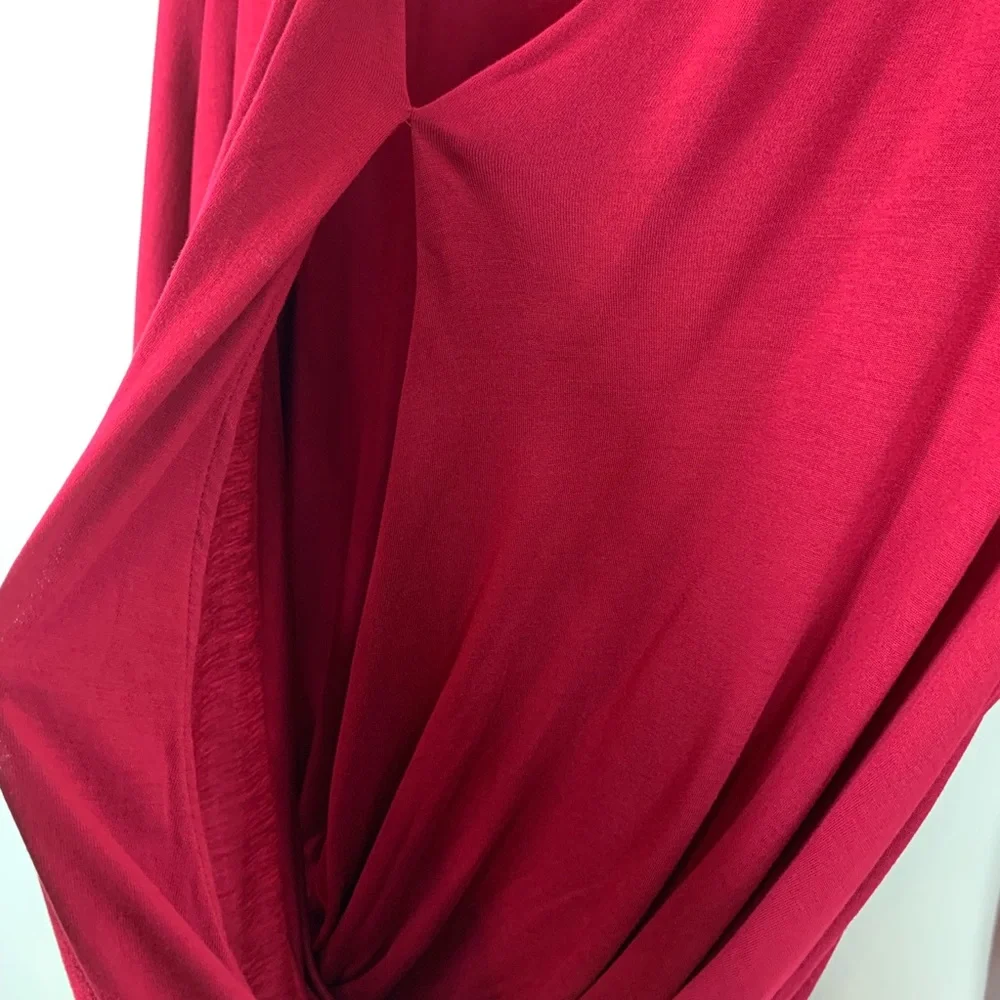 Anthropologie Red Draped Blouse Long Sleeve - Picture 5 of 7